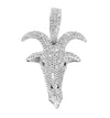 Diamond White Gold Goat Head Pendant