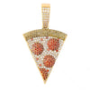 Diamond Yellow Gold Pizza Pendant