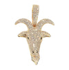 Diamond Yellow Gold Goat Head Pendant